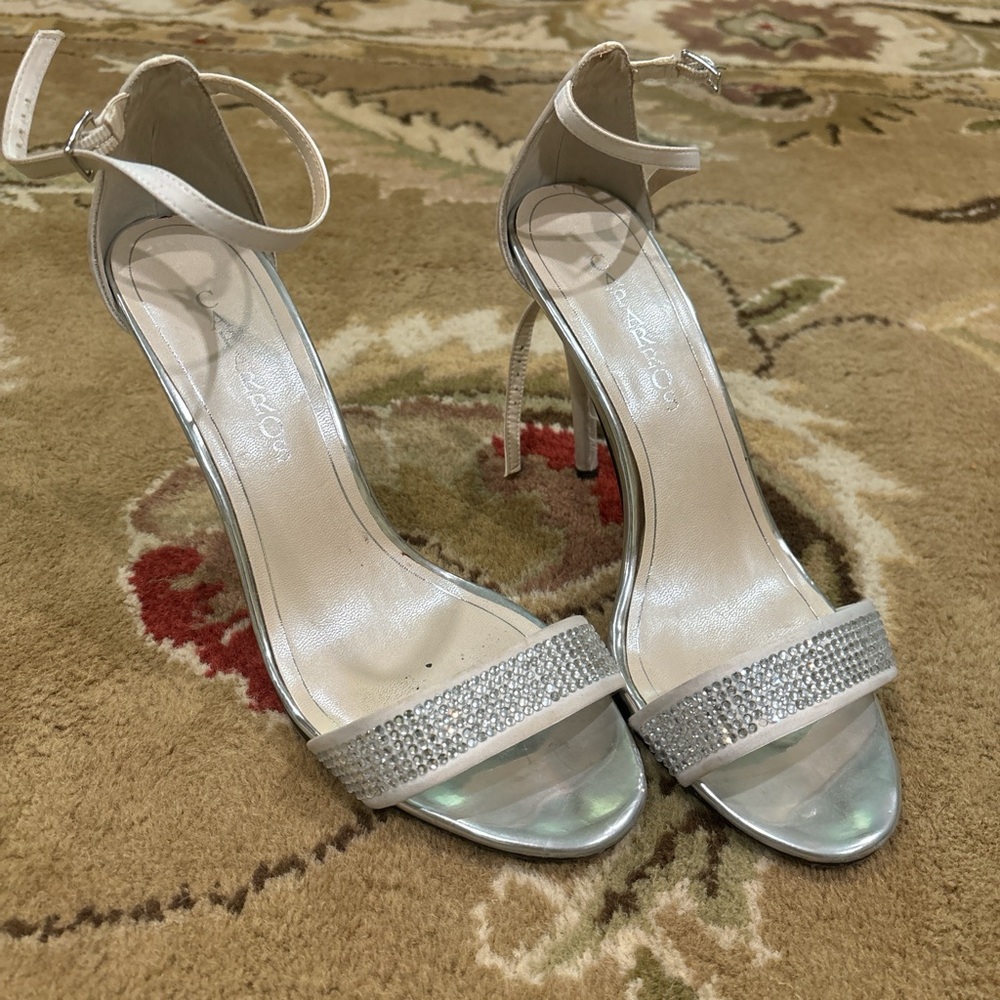 Caparros Silver Strappy Heels